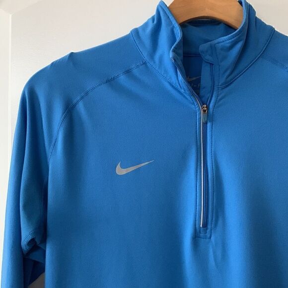 Nike Dri-Fit Athletic Blue quarter zip sweatshirt jacket size large - Picture 4 of 6